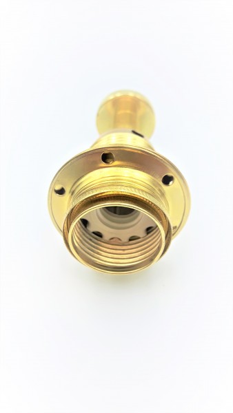 E14  pedastal lamp holder 3 part plus shade ring brass effect   