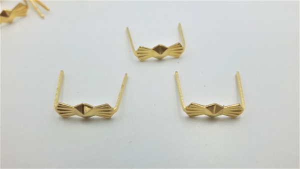 100 brass bow clips 11mm