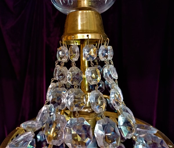 Crystal And Brass Chandelier SOLD