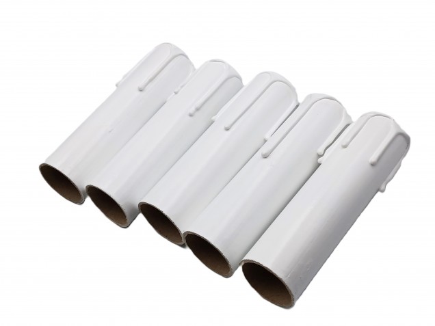 Candle Tubes white Drip Card 130mm x 32mm 5 pack 
