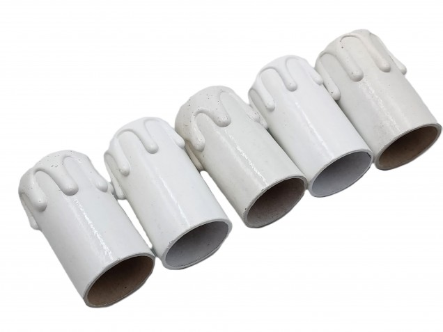Candle Tubes  White Drip Card 55mm x 26mm pack of 5