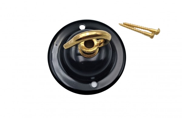 Black And Brass Metal Ceiling Rose Hook Plate With Brass Screws