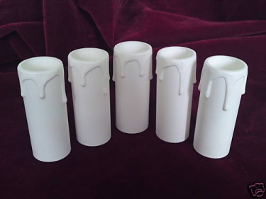 Chandelier Candle Tube Plastic White Drip 65mm x 24mm