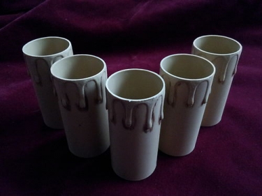 Antique effect plastic drip candle tubes 85mm height x 39mm internal diameter