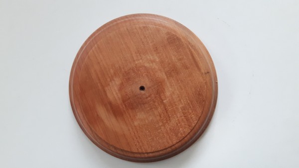 Round pattress manufactured from European oak