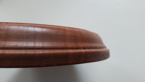 Round pattress manufactured from European oak