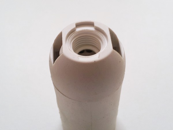 White 2 Part E14 Thermoplastic Bulb-lamp Holder Plain Skirt 10mm Thread
