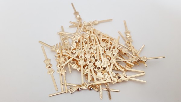 100 brass bow clips 11mm