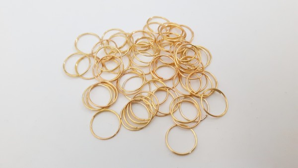 100 x brass chandelier rings for pinning crystal and glass
