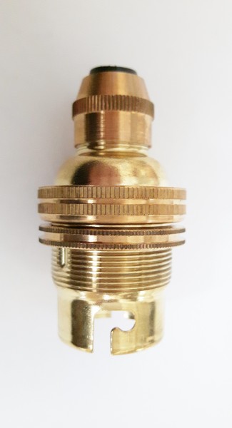 Brass large bayonet cap bulb holder with fixed cord grip 