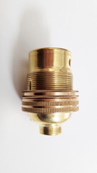 Brass lamp holder Bayonet cap  B22 3 part earthed Threaded Skirt