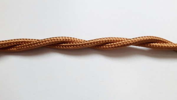 Braided Twisted 2 Core Wire Antique Gold 0.75 mm