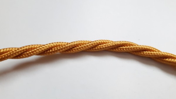 Braided silk flex silk woven electric cable in kings gold 0.75mm