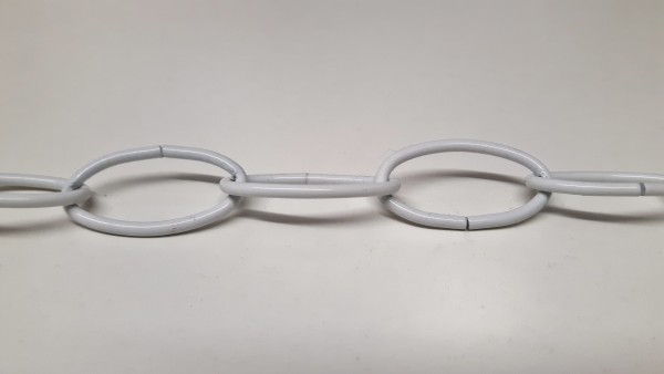 White Oval Chandelier Chain 2.5mm Split Link 16kgs Max HALF Metre Lengths