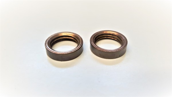2 X M10 ANTIQUE BRASS EFFECT RING NUTS 10MM