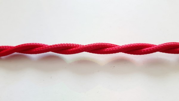 BRAIDED 2 CORE FLEX CABLE RED 0.50MM