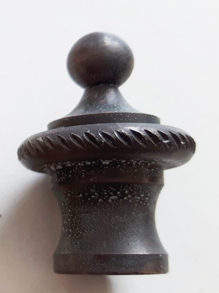 OLD BRONZE CHANDELIER ROPE EDGE FINIAL SOLID BRASS