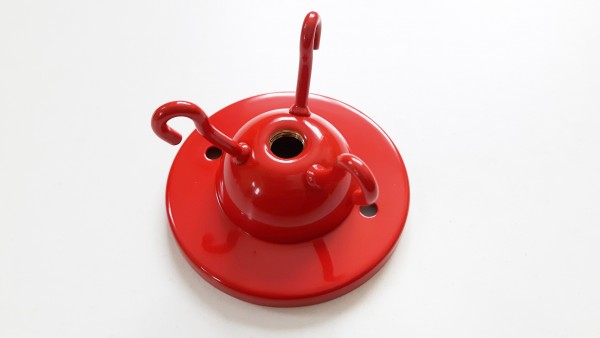 Red triple lighting hook ceiling plate