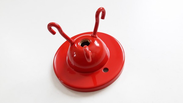 Red triple lighting hook ceiling plate