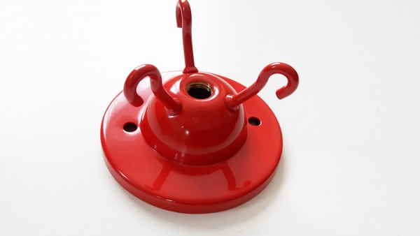 Red triple lighting hook ceiling plate