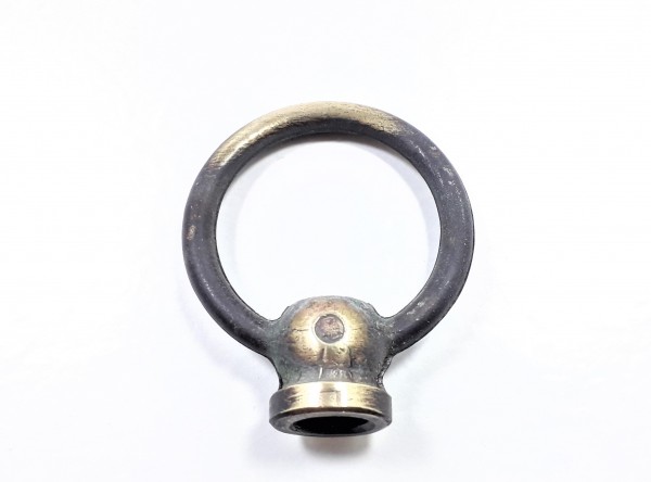 Brushed antique chandelier hook closed loop solid brass 10mm thread 42mm 