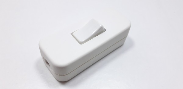 Inline lamp switch light switch 2 or 3 core WHITE