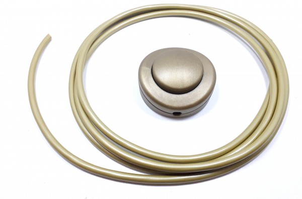 Inline floor or table lamp switch in gold 2 or 3 core  with 2 metres cable