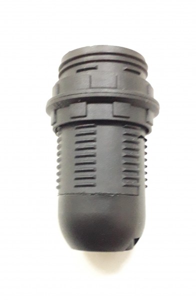 B15 - SBC bulb-lamp holder 3 part black threaded skirt