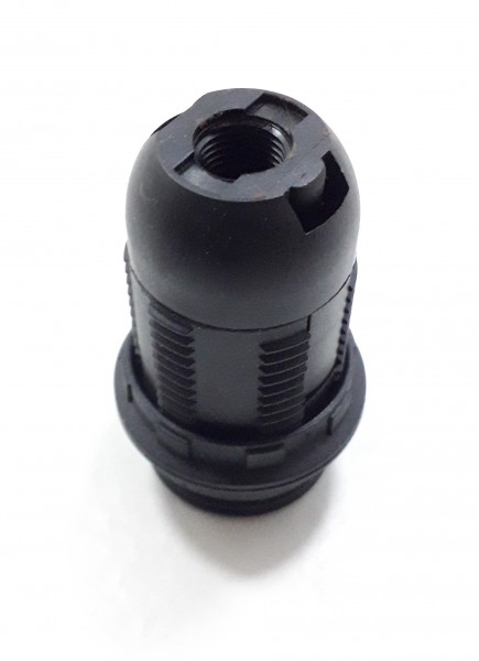 B15 - SBC bulb-lamp holder 3 part black threaded skirt