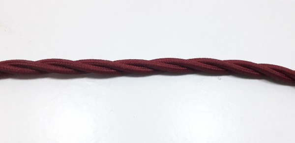 Braided burgundy silk electric wire 0.75mm