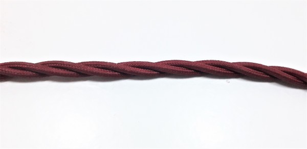 Braided burgundy silk electric wire 0.75mm