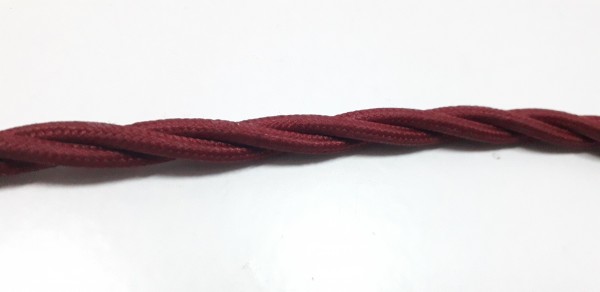 Braided burgundy silk electric wire 0.75mm