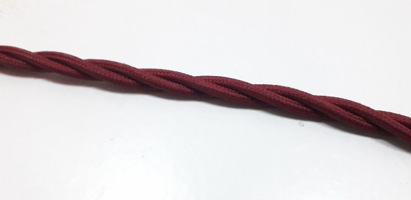 Braided burgundy silk electric wire 0.75mm