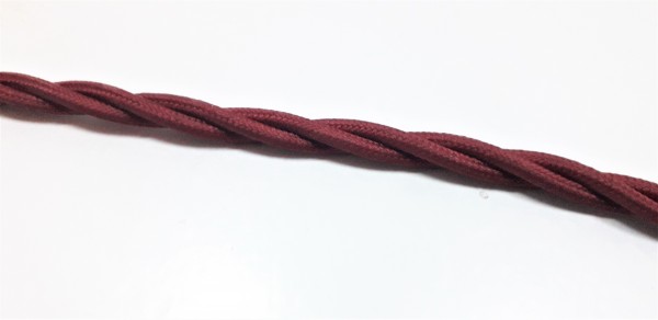 Braided burgundy silk electric wire 0.75mm