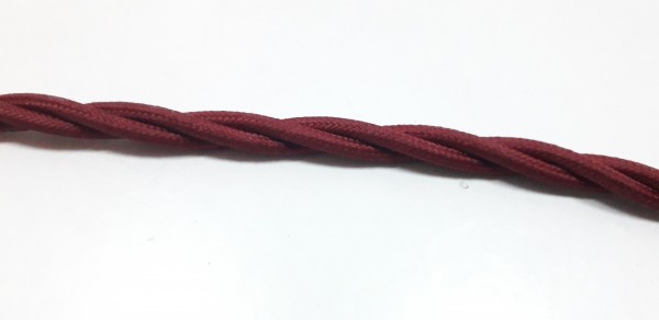 Braided burgundy silk electric wire 0.75mm