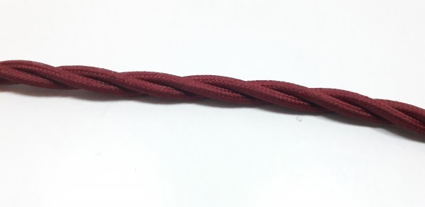 Braided burgundy silk electric wire 0.75mm