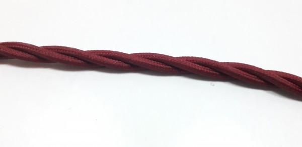 Braided burgundy silk electric wire 0.75mm