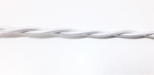 BRAIDED 2 CORE FLEX ELECTRIC CABLE BRIGHT SILVER 0.75mm