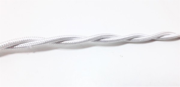 BRAIDED 2 CORE FLEX ELECTRIC CABLE BRIGHT SILVER 0.75mm