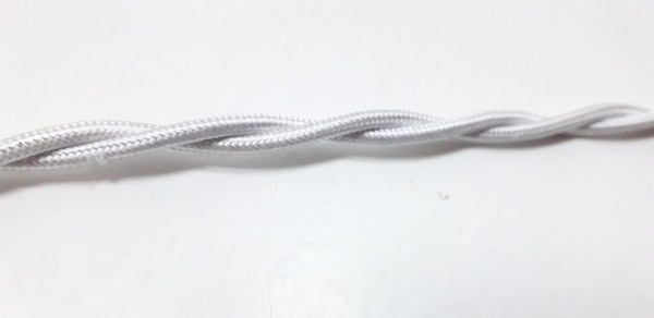 BRAIDED 2 CORE FLEX ELECTRIC CABLE BRIGHT SILVER 0.75mm