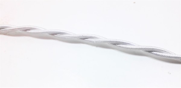 BRAIDED 2 CORE FLEX ELECTRIC CABLE BRIGHT SILVER 0.75mm