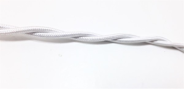 BRAIDED 2 CORE FLEX ELECTRIC CABLE BRIGHT SILVER 0.75mm