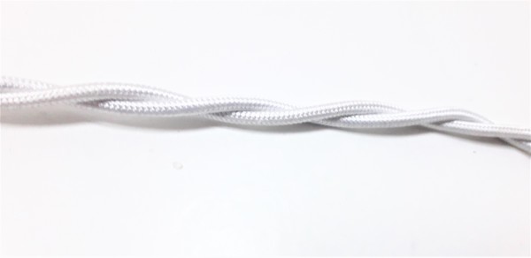 BRAIDED 2 CORE FLEX ELECTRIC CABLE BRIGHT SILVER 0.75mm