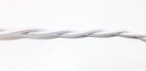 BRAIDED 2 CORE FLEX ELECTRIC CABLE BRIGHT SILVER 0.75mm