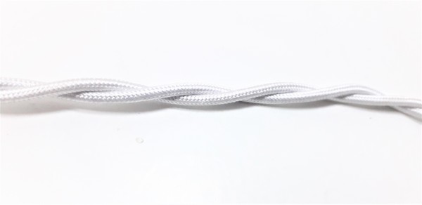 BRAIDED 2 CORE FLEX ELECTRIC CABLE BRIGHT SILVER 0.75mm