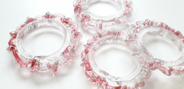 Red Murano Chandelier Glass Rings