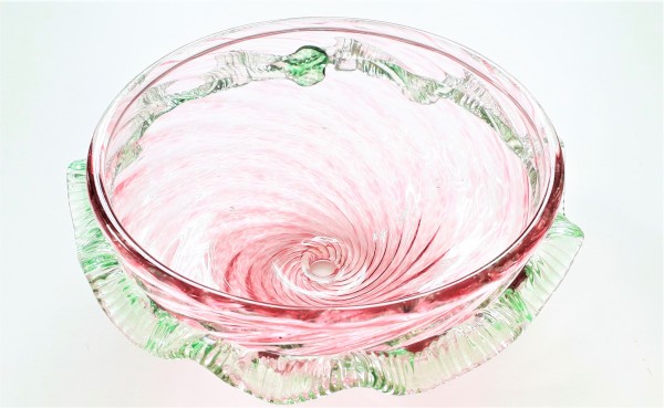 Pink and Green Murano Chandelier Bottom Bowl