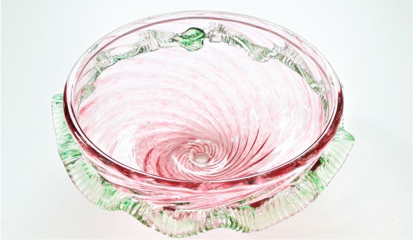 Pink and Green Murano Chandelier Bottom Bowl