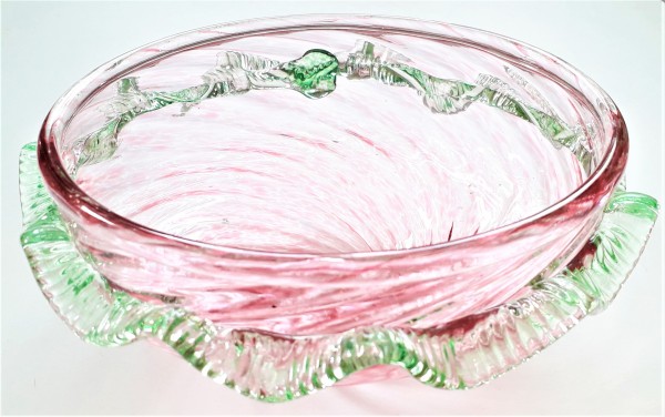 Pink and Green Murano Chandelier Bottom Bowl