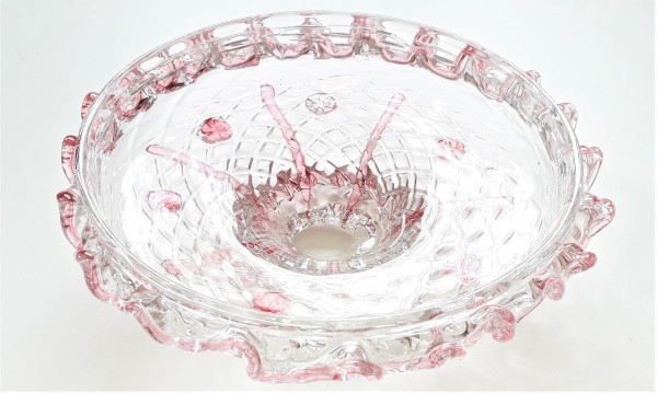 Pink and Clear Murano Chandelier Bottom Bowl SOLD